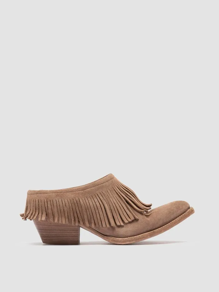 Women Officine Creative Footwear WANDA DD 108 Orice Beige Suede Mule Sandals