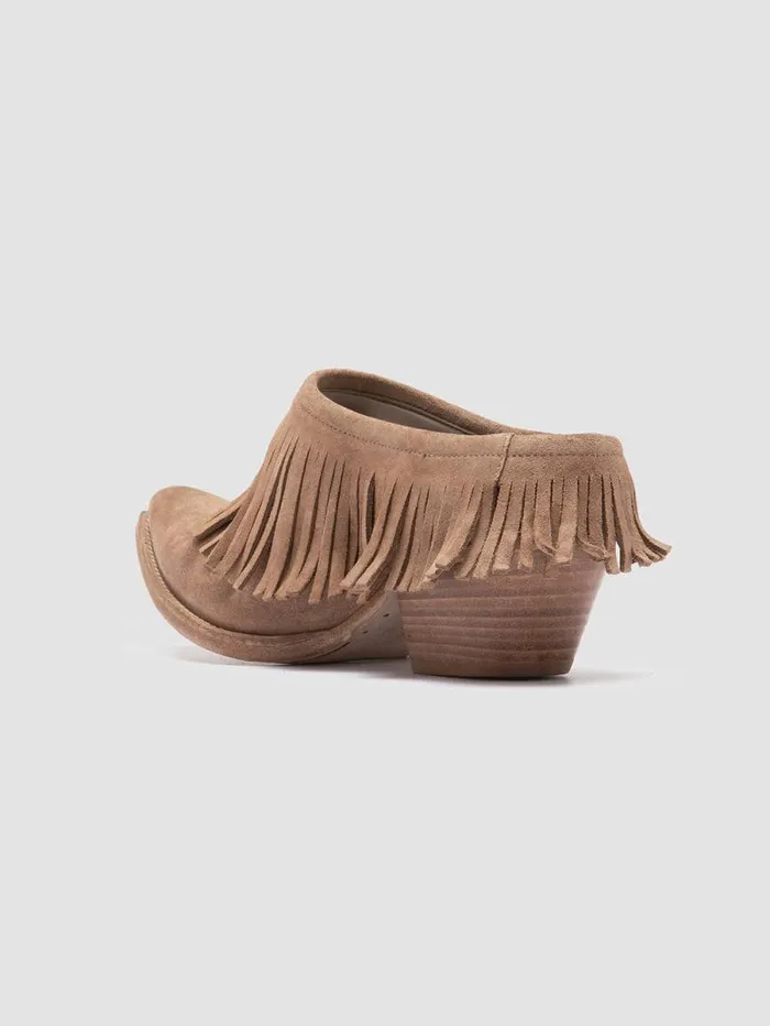 Women Officine Creative Footwear WANDA DD 108 Orice Beige Suede Mule Sandals Women Officine Creative Footwear WANDA DD 108 Orice Beige Suede Mule Sandals