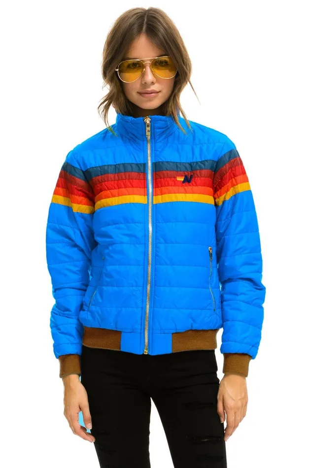 Women Outerwear Aviator Nation 5 STRIPE JACKET 8211 BLUE CINA Women Outerwear Aviator Nation 5 STRIPE JACKET 8211 BLUE CINA