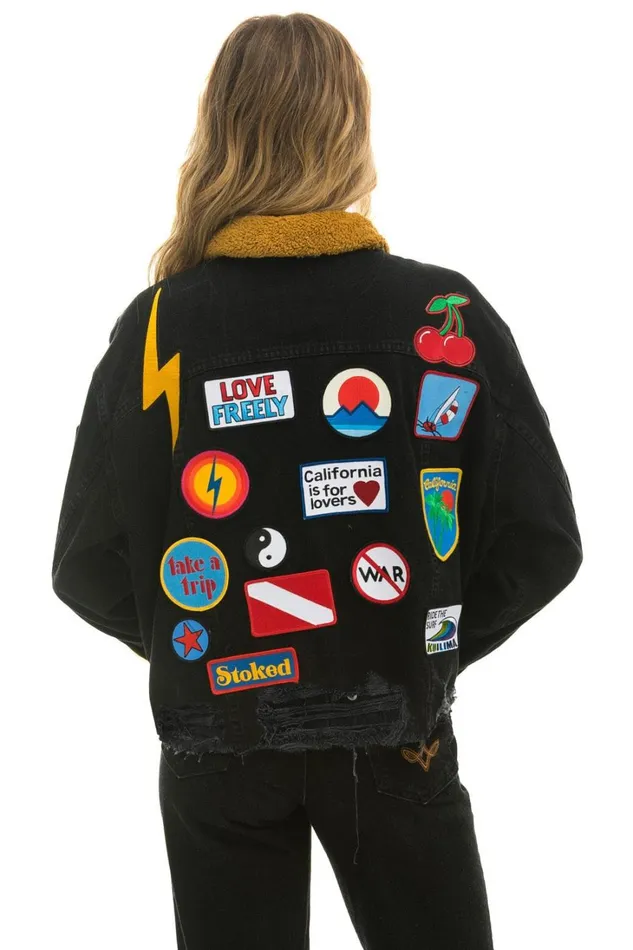 Women Outerwear Aviator Nation VINTAGE PATCH UNISEX CROP DENIM JACKET 8211 VINTAGE BLACK Women Outerwear Aviator Nation VINTAGE PATCH UNISEX CROP DENIM JACKET 8211 VINTAGE BLACK