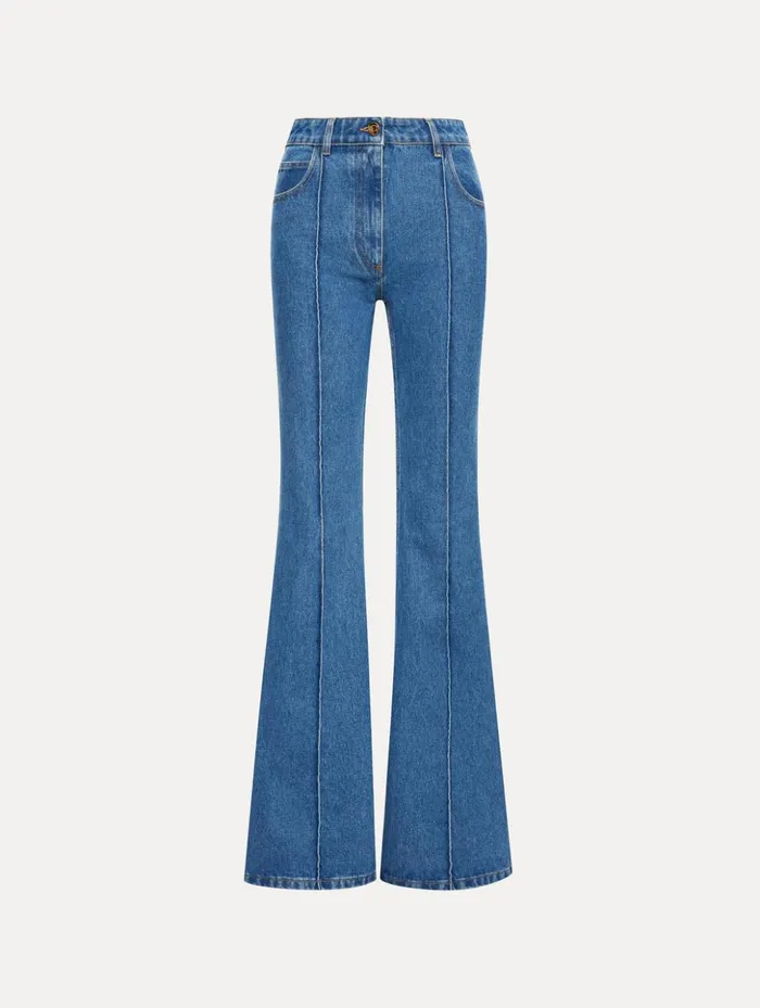 Women Pants and Skirts Oscar De La Renta Boot Cut Jeans Blue