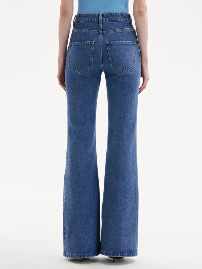 Women Pants and Skirts Oscar De La Renta Boot Cut Jeans Blue Women Pants and Skirts Oscar De La Renta Boot Cut Jeans Blue