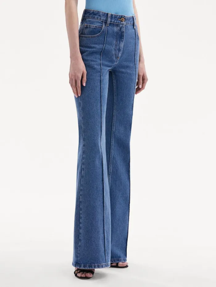 Women Pants and Skirts Oscar De La Renta Boot Cut Jeans Blue Women Pants and Skirts Oscar De La Renta Boot Cut Jeans Blue