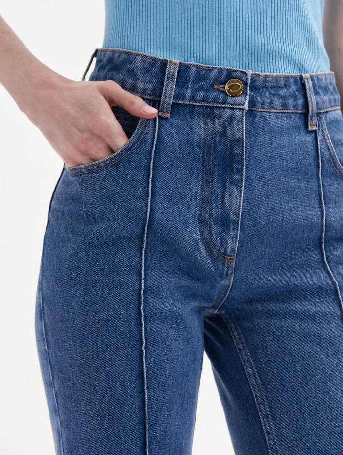 Women Pants and Skirts Oscar De La Renta Boot Cut Jeans Blue Women Pants and Skirts Oscar De La Renta Boot Cut Jeans Blue