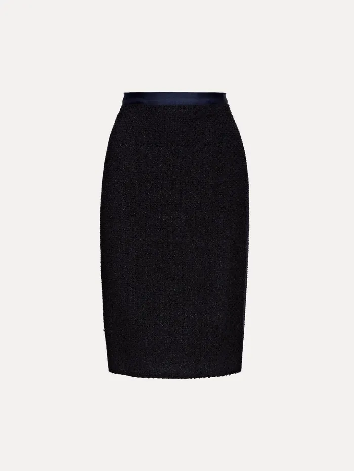 Women Pants and Skirts Oscar De La Renta Boucle Tweed Pencil Skirt Dark Navy