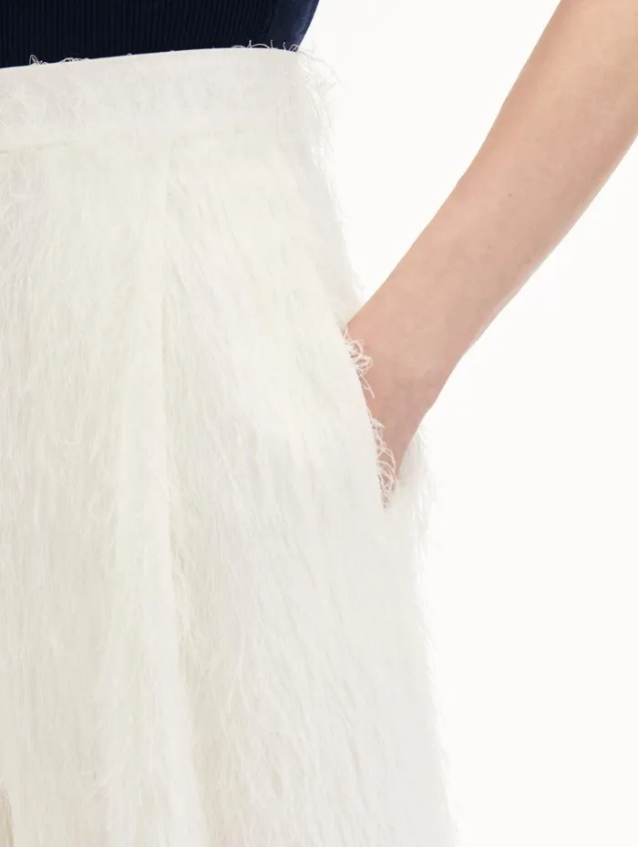 Women Pants and Skirts Oscar De La Renta Fringe Fil Coup Wide Leg Pant Ivory Women Pants and Skirts Oscar De La Renta Fringe Fil Coup Wide Leg Pant Ivory