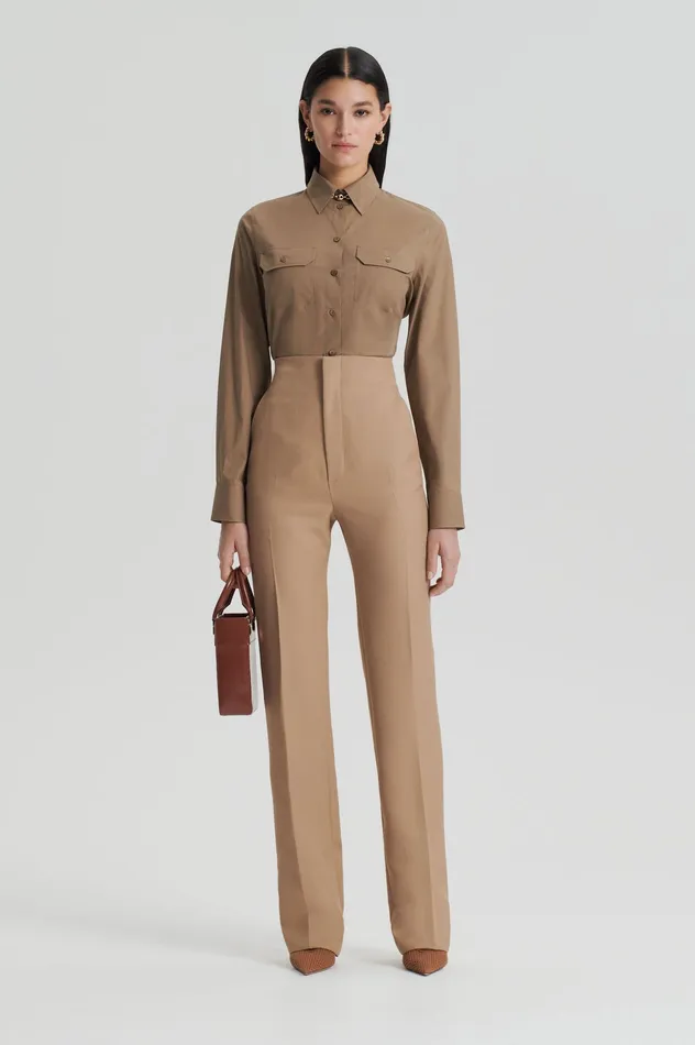 Women PARACHUTE COTTON POCKET SHIRT DARKCAMEL Shirts Scanlan Theodore