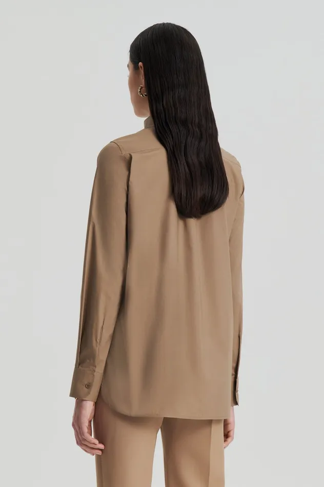 Women PARACHUTE COTTON POCKET SHIRT DARKCAMEL Shirts Scanlan Theodore Women PARACHUTE COTTON POCKET SHIRT DARKCAMEL Shirts Scanlan Theodore