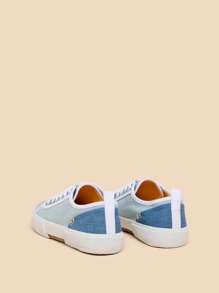 Women Pippa Canvas Lace Up Trainer Chambray Blue White Stuff Trainers Women Pippa Canvas Lace Up Trainer Chambray Blue White Stuff Trainers