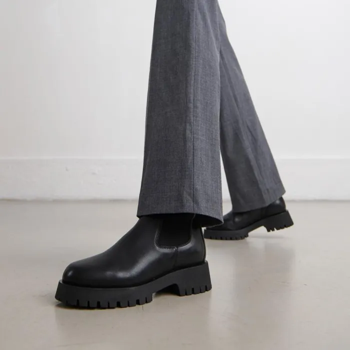 Women Platform Boots Black JONAK Ankle Boots Lowboots