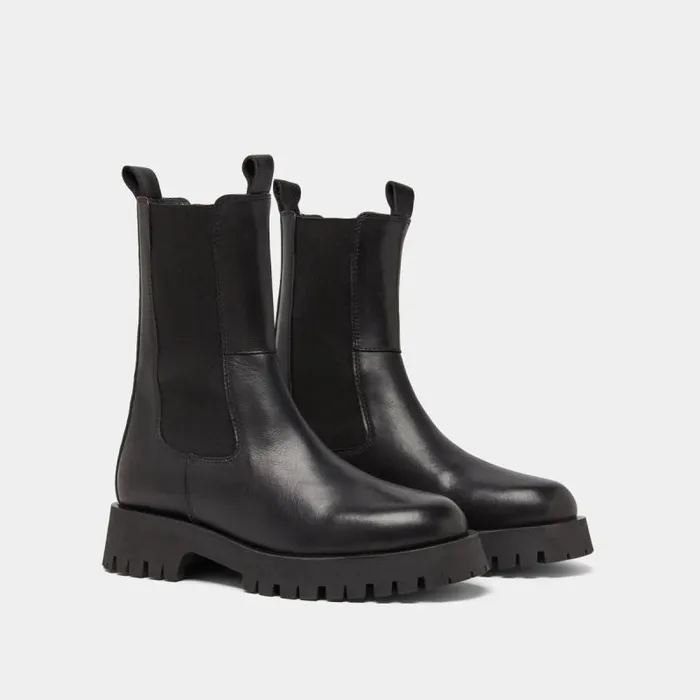 Women Platform Boots Black JONAK Ankle Boots Lowboots