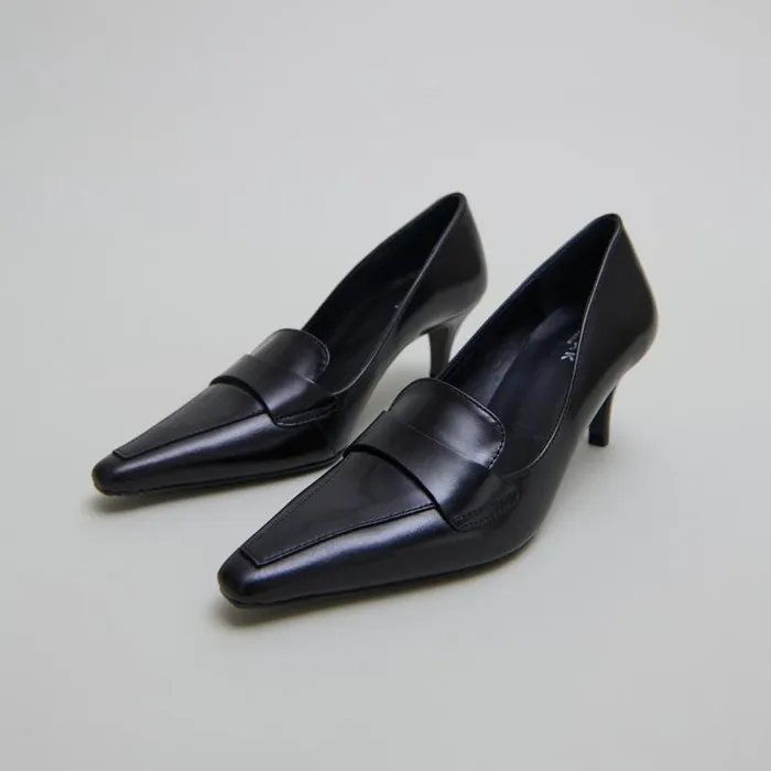Women Pumps With Wide Slit On Top Black JONAK Loafers