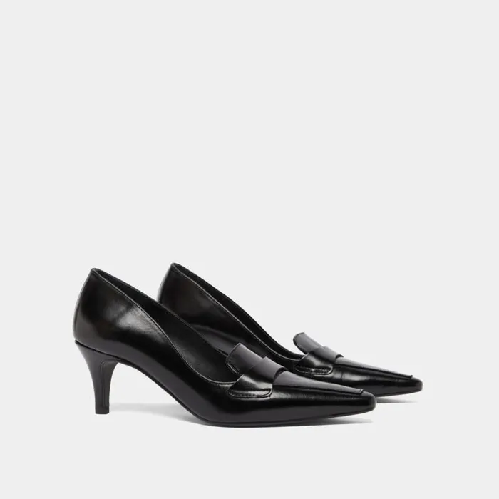 Women Pumps With Wide Slit On Top Black JONAK Loafers