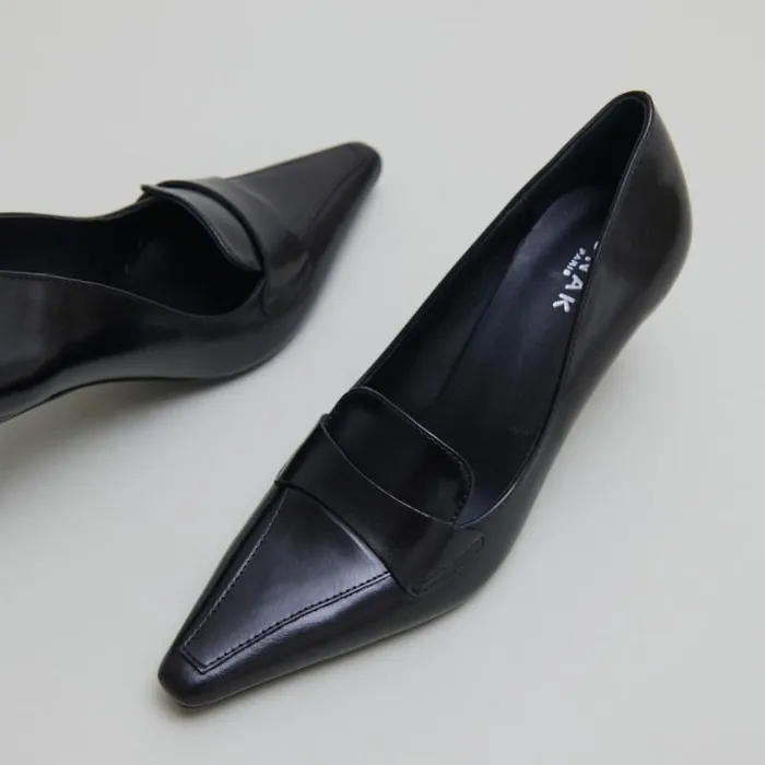 Women Pumps With Wide Slit On Top Black JONAK Loafers