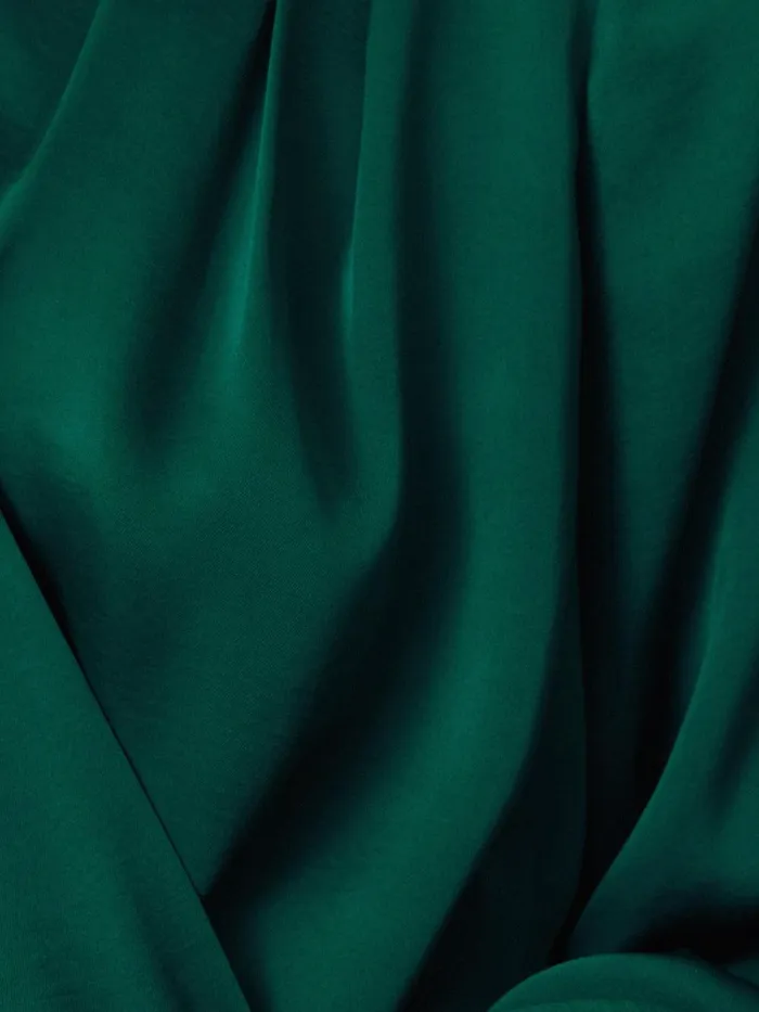 Women Recycled Satin Drape Wrap Top Green Jigsaw Party