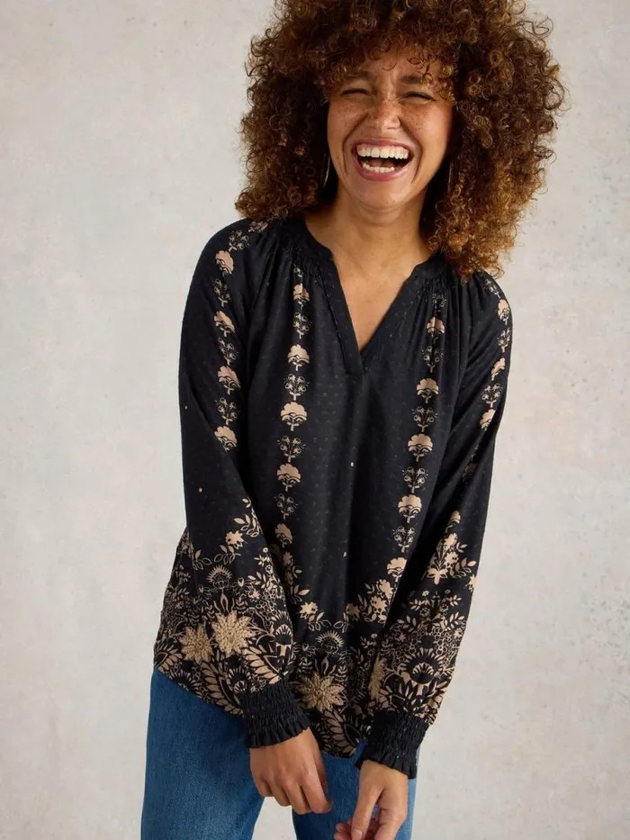 Women Robyn Embroidered Top Black Multi White Stuff Party Tops Women Robyn Embroidered Top Black Multi White Stuff Party Tops