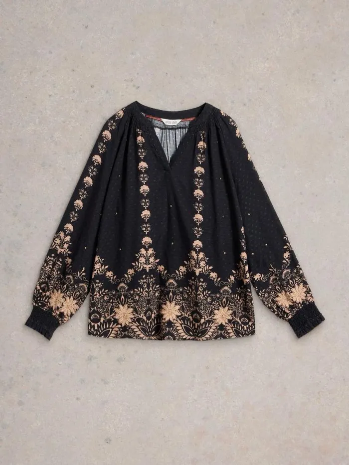 Women Robyn Embroidered Top Black Multi White Stuff Party Tops Women Robyn Embroidered Top Black Multi White Stuff Party Tops