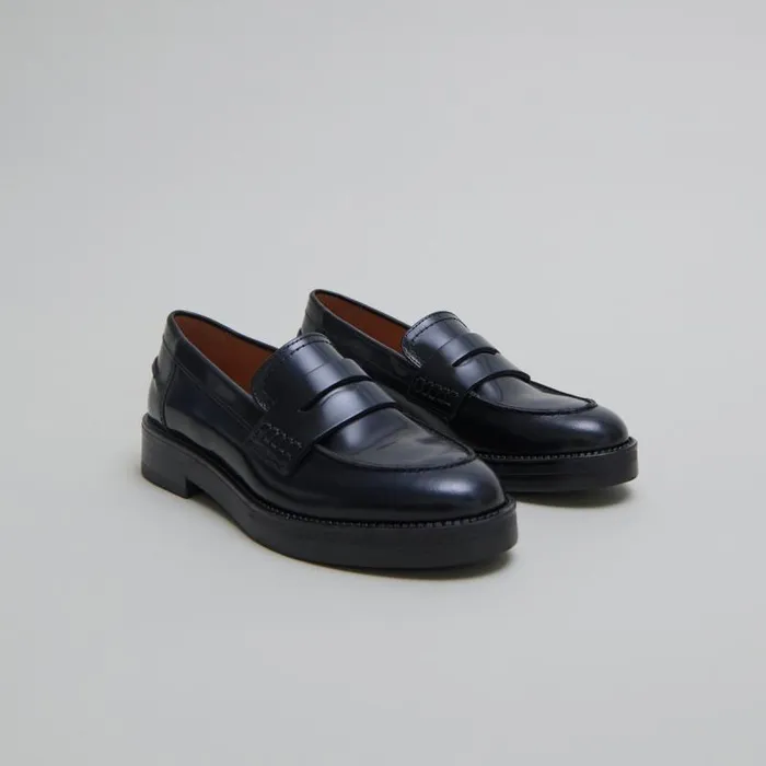 Women Roundtoed Loafers Blue JONAK Loafers