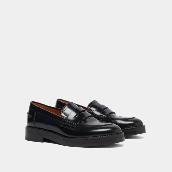 Women Roundtoed Loafers Blue JONAK Loafers