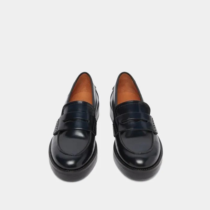 Women Roundtoed Loafers Blue JONAK Loafers