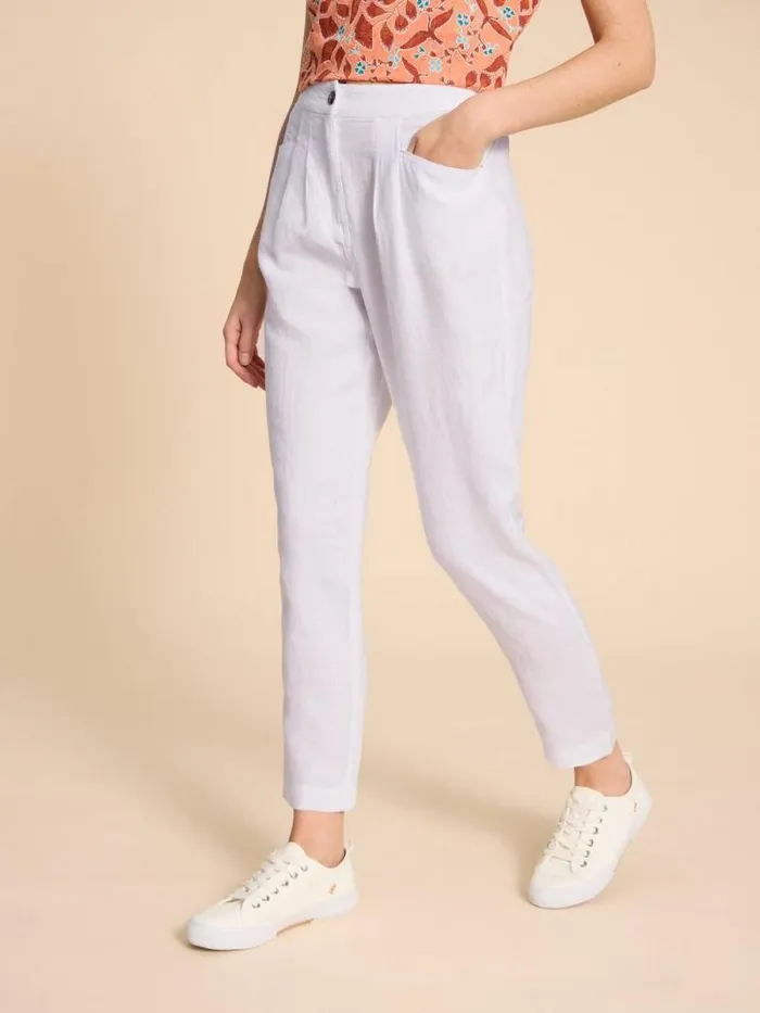 Women Rowena Linen Trouser Brilliant White White Stuff Trousers