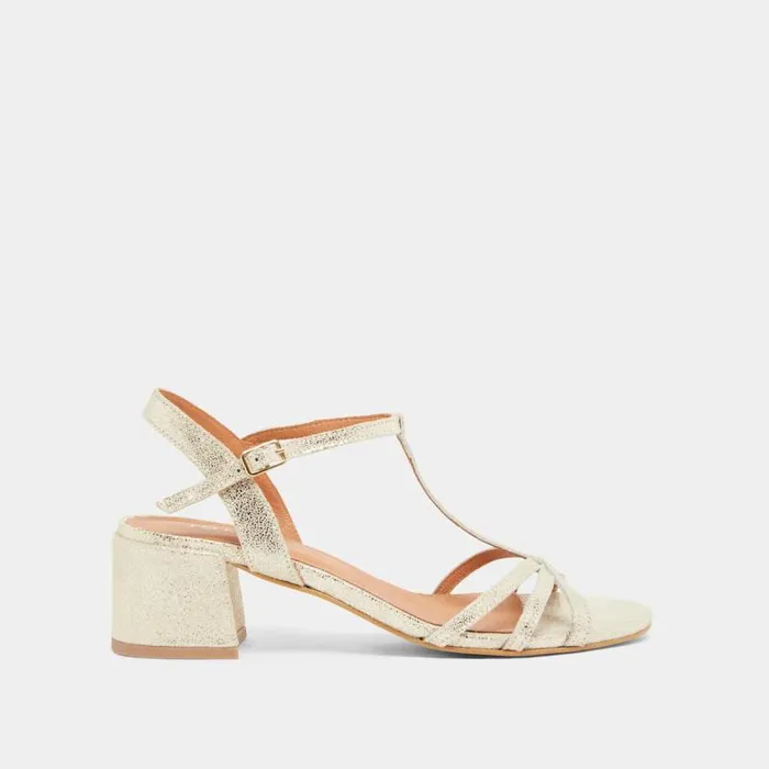 Women Sandals With Heels And Open Toes Platinum JONAK Sandals