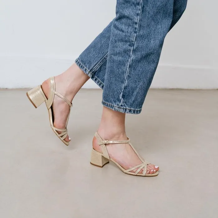 Women Sandals With Heels And Open Toes Platinum JONAK Sandals