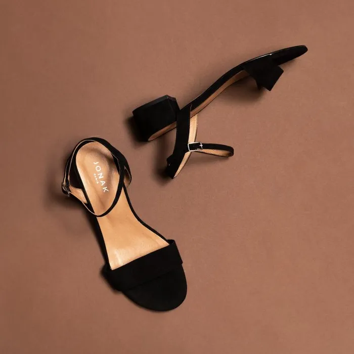 Women Sandals With Square Heel Black JONAK Sandals
