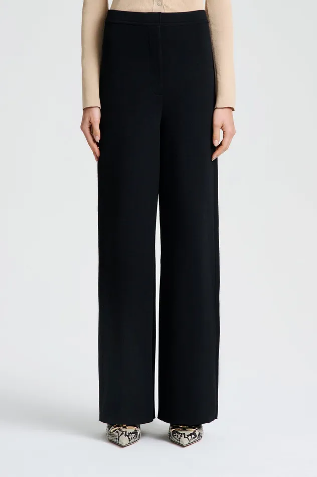 Women Scanlan Theodore CREPE KNIT TROUSER BLACK Trousers Women Scanlan Theodore CREPE KNIT TROUSER BLACK Trousers