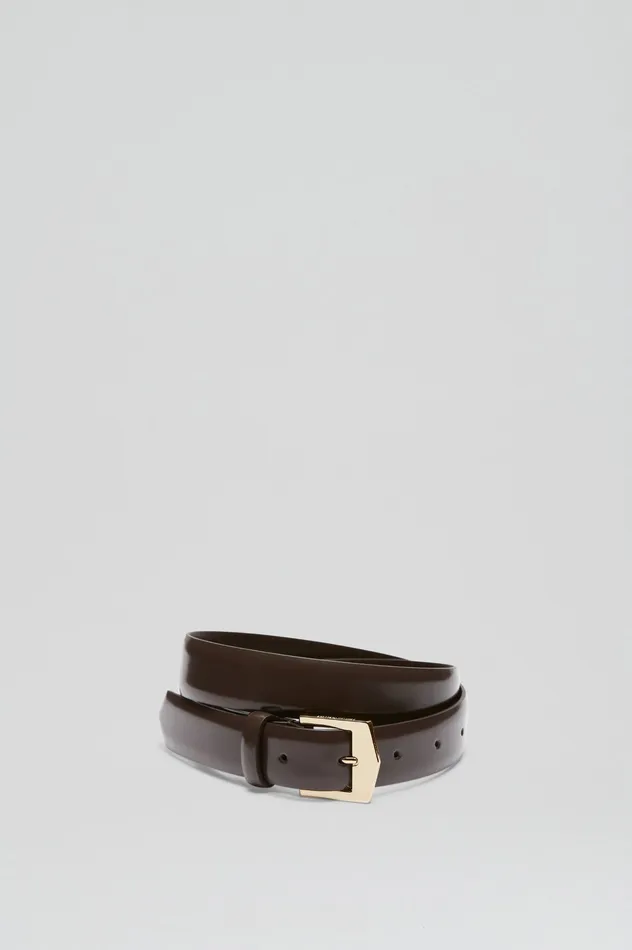 Women Scanlan Theodore POINTED BUCKLE BELT 25 DARKCHOCOLATE Belts