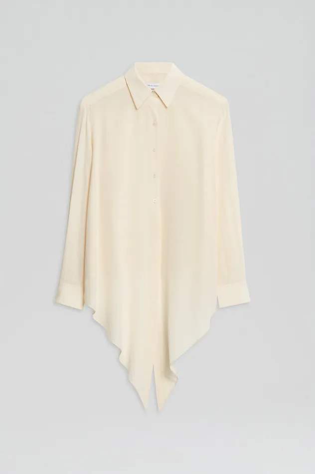 Women Scanlan Theodore SILK TIE FRONT SHIRT OYSTER Shirts Women Scanlan Theodore SILK TIE FRONT SHIRT OYSTER Shirts