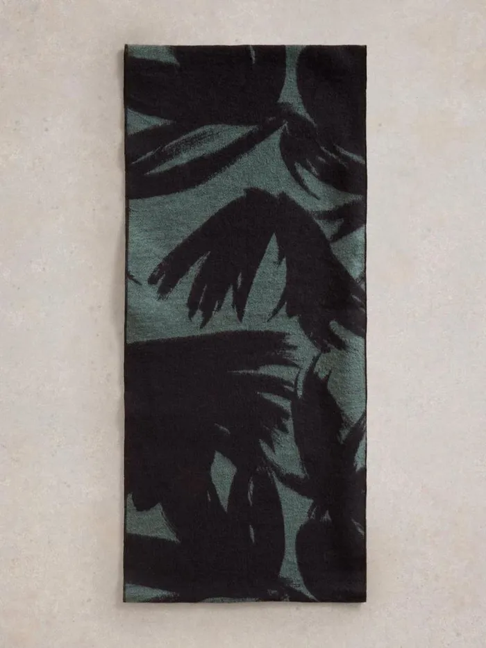 Women Selma Midweight Snood Green Print White Stuff Scarves