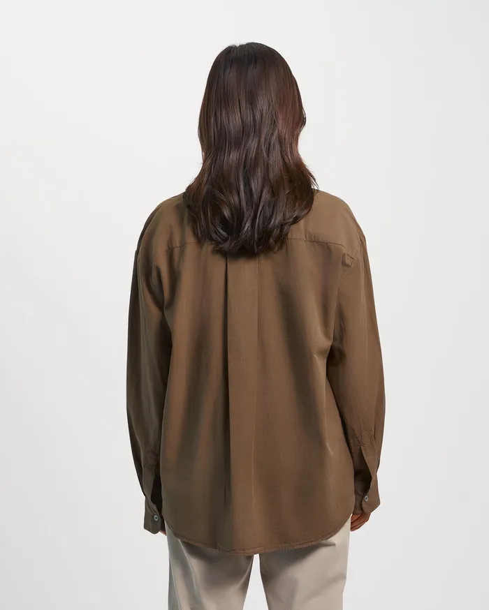 Women Shirts Colorfulstandard Organic Oversized Shirt 8211 Cedar Brown