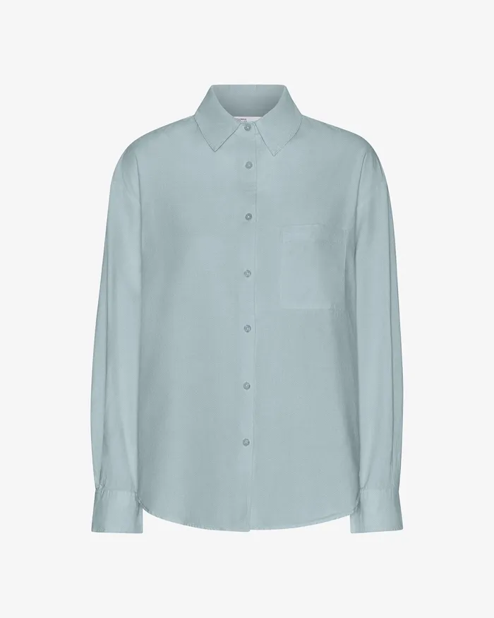 Women Shirts Colorfulstandard Organic Oversized Shirt 8211 Steel Blue