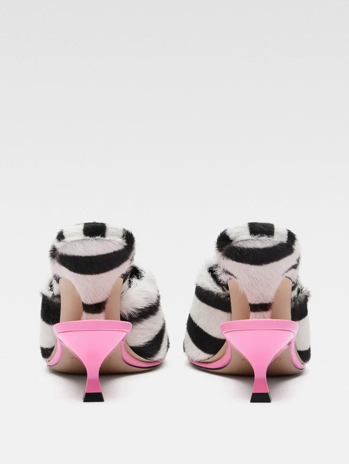 Women Shoes JACQUEMUS The Double Mules Black and White Zebra Women Shoes JACQUEMUS The Double Mules Black and White Zebra