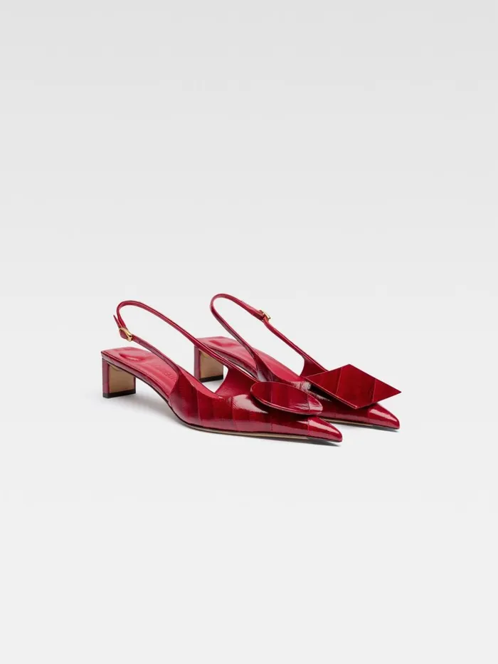 Women Shoes JACQUEMUS The Low Duelo Slingbacks Dark Red
