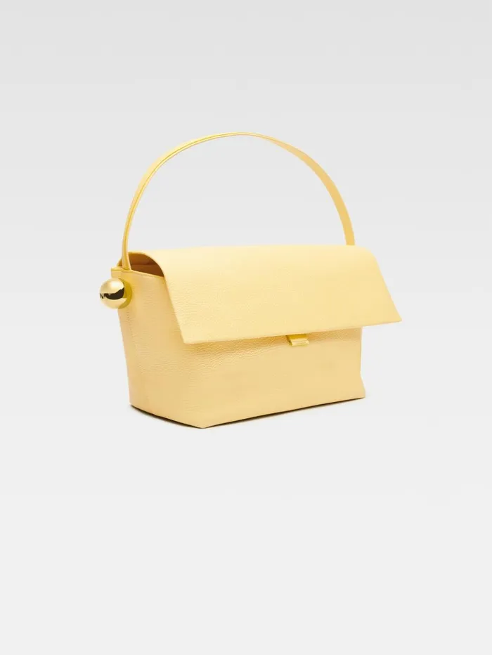 Women Shoulder Bags JACQUEMUS The Large Rond Carr Light Yellow Women Shoulder Bags JACQUEMUS The Large Rond Carr Light Yellow