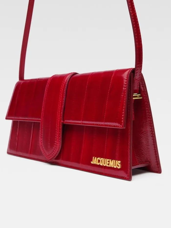Women Shoulder Bags JACQUEMUS The Long Bambino Dark Red Women Shoulder Bags JACQUEMUS The Long Bambino Dark Red