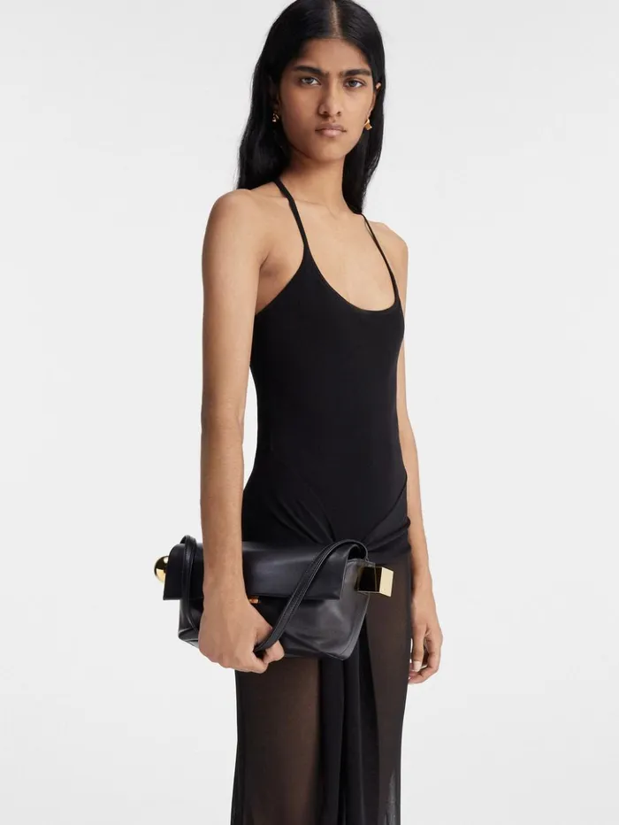 Women Shoulder Bags JACQUEMUS The Rond Carr Black Women Shoulder Bags JACQUEMUS The Rond Carr Black