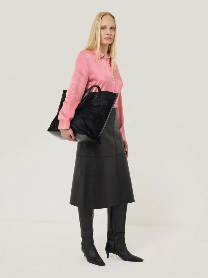 Women Silk Satin Blend Shirt Pink Jigsaw Shirts and Tops
