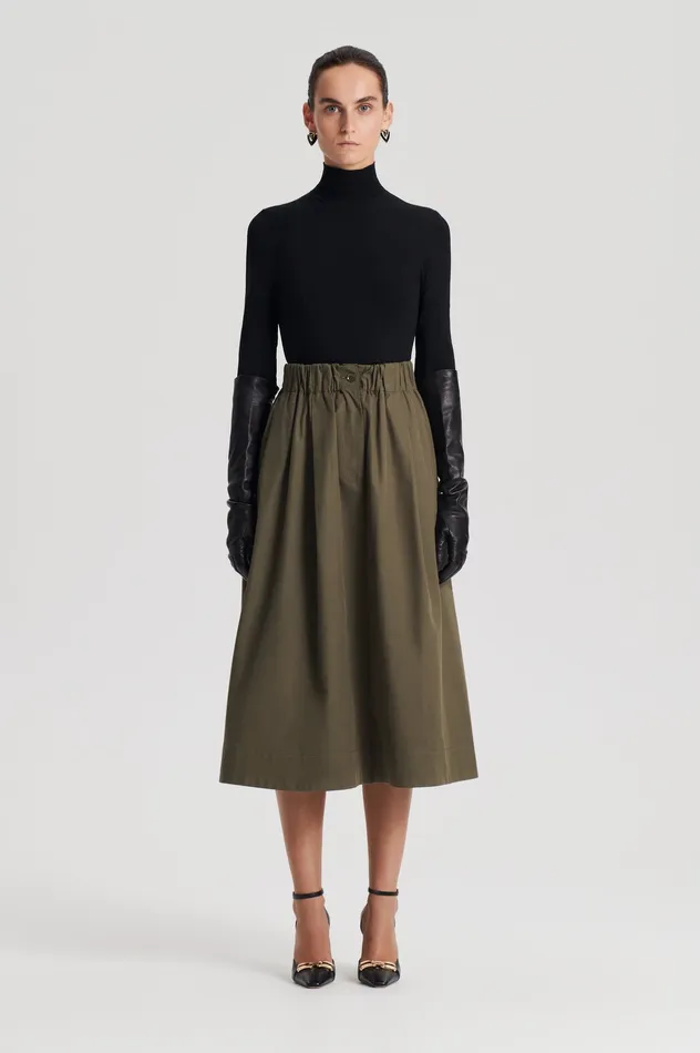 Women Skirts Scanlan Theodore WIDE CARGO SKIRT JUNGLE