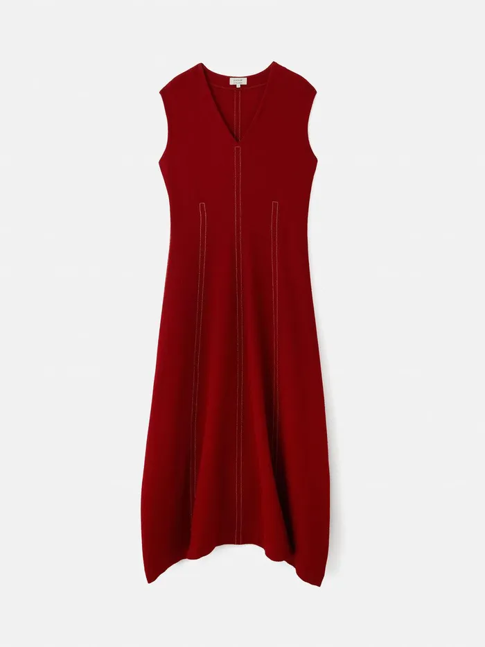 Women Sleeveless Stitched Dress Red Jigsaw Dresses and Jumpsuits