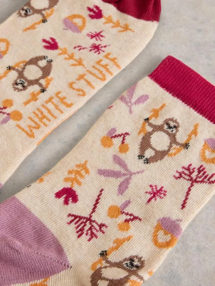 Women Slothing Around Ankle Sock Natural Multi White Stuff Socks