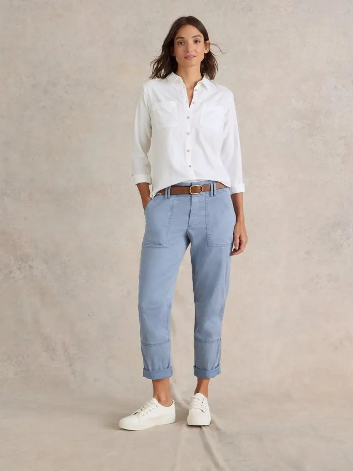 Women Sophie Organic Cotton Shirt Pale Ivory White Stuff Shirts and Blouses