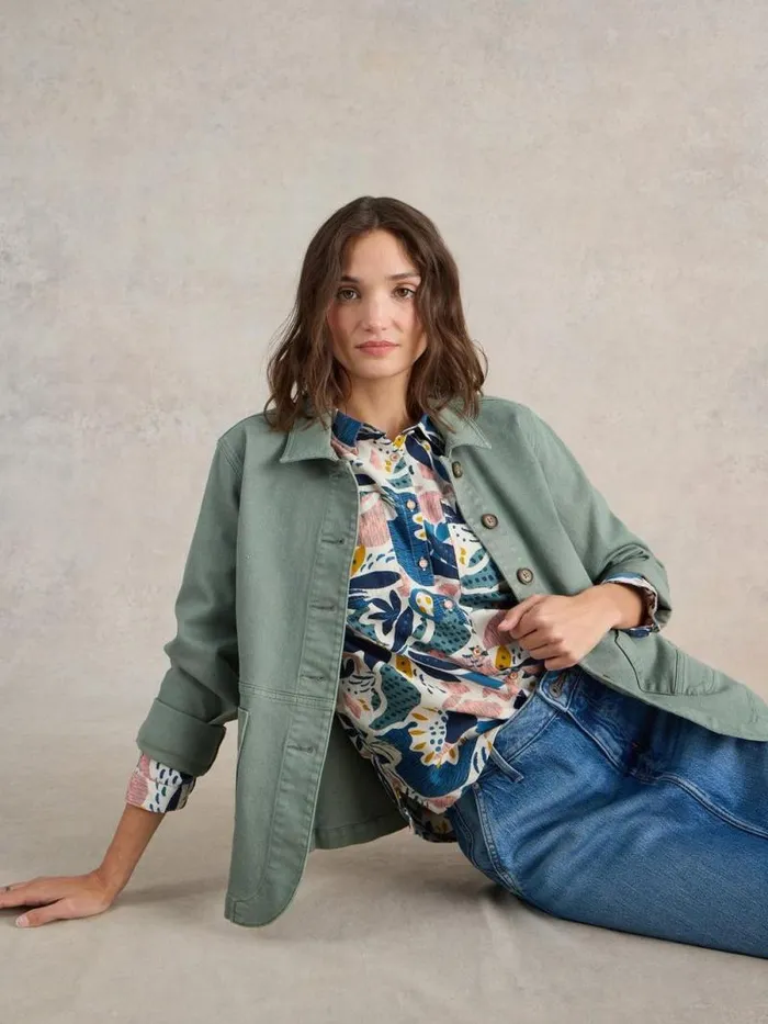 Women Sophie Organic Shirt Ivory Print White Stuff Shirts and Blouses