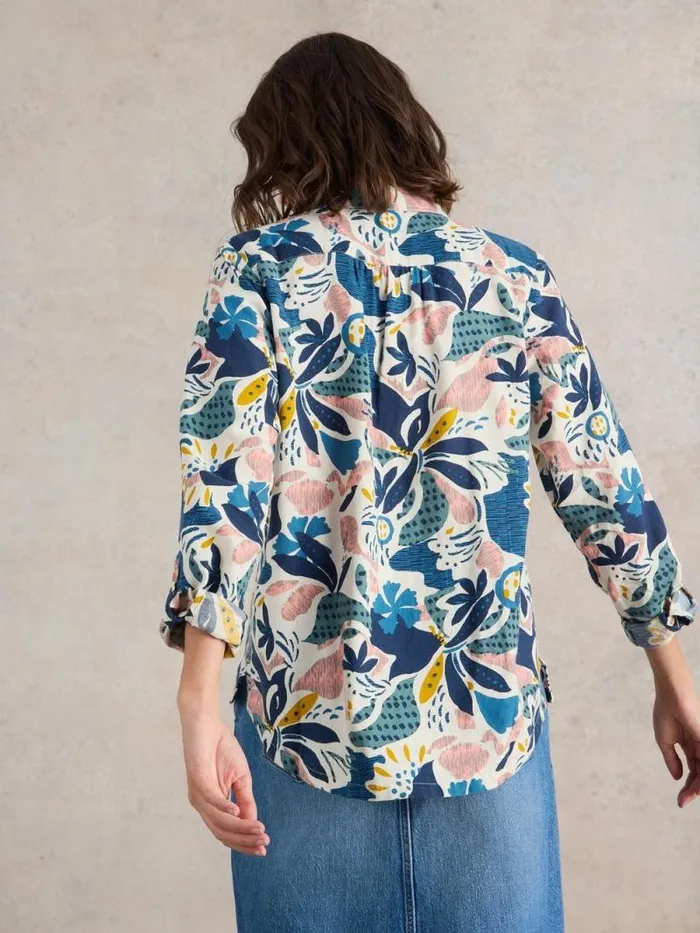 Women Sophie Organic Shirt Ivory Print White Stuff Shirts and Blouses