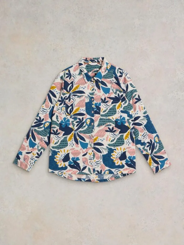 Women Sophie Organic Shirt Ivory Print White Stuff Shirts and Blouses