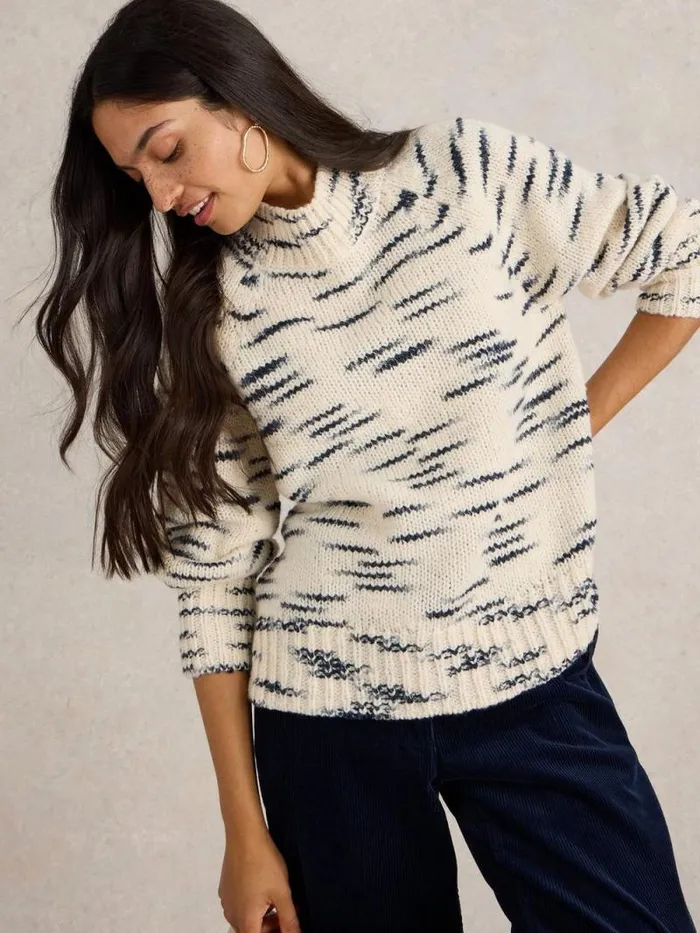 Women SPACEDYE HIGH NECK Natural Multi White Stuff Knitwear Women SPACEDYE HIGH NECK Natural Multi White Stuff Knitwear