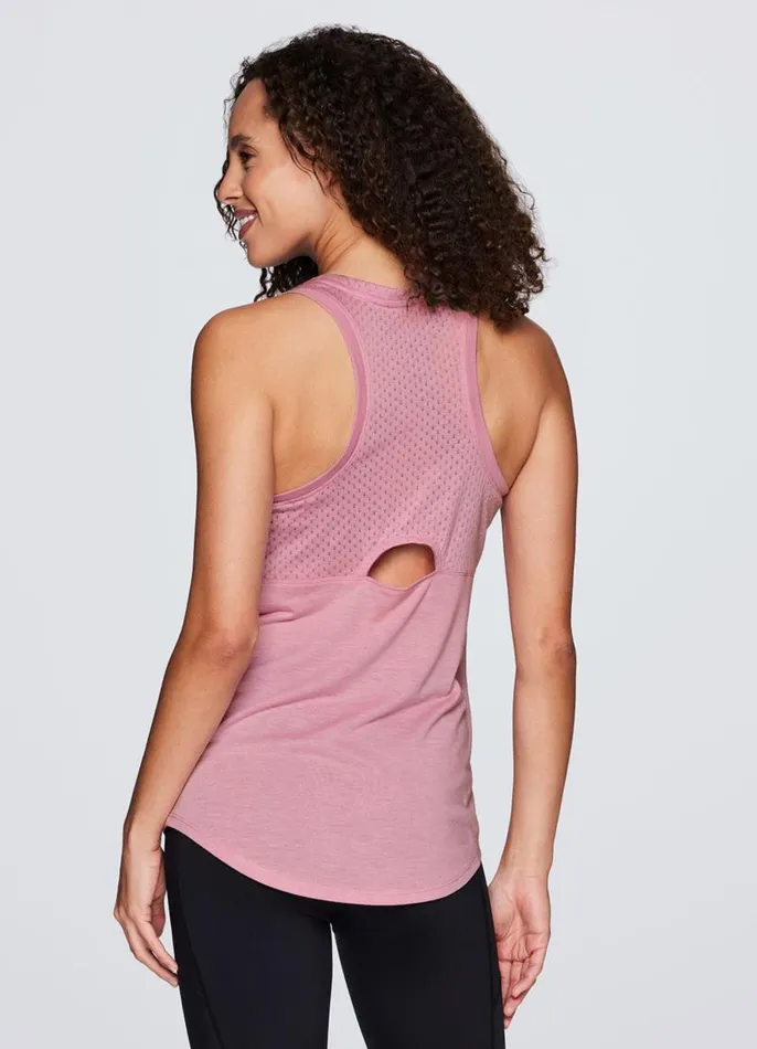 Women Studio Breezy High Low Tank Light Pink RBX Active Tanks
