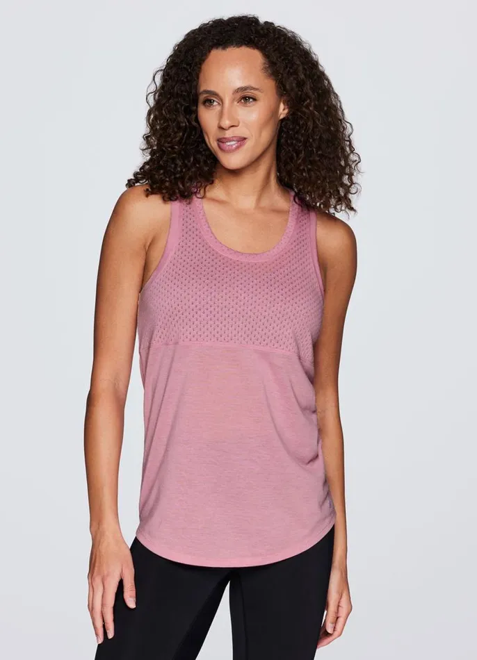 Women Studio Breezy High Low Tank Light Pink RBX Active Tanks